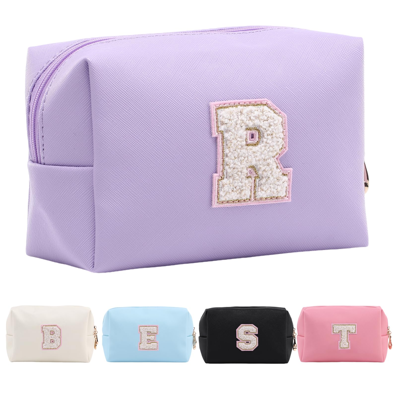Personalized Makeup Bag,Waterproof Travel Makeup Pouch Cosmetic Bag Birthday Gift for Women Mom，Bride Bridesmaid Cosmetic Bag A-Z — view 96