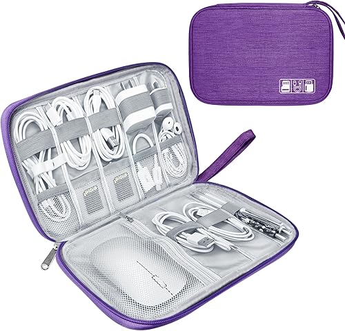 Miniatura 39 de Bolsa organizadora de electrónica Lcsmaokin, estuche organizador de cables portátil para viaje, bolsa de almacenamiento de accesorios electrónicos -