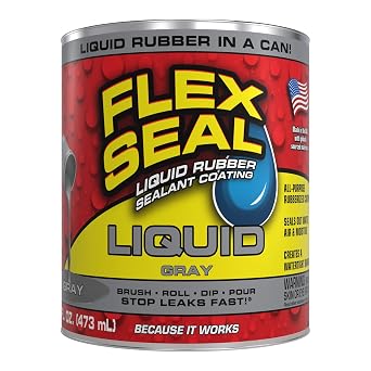 Flex Seal Liquid Rubber Sealant Coating, Waterproof, Gray, 16 oz