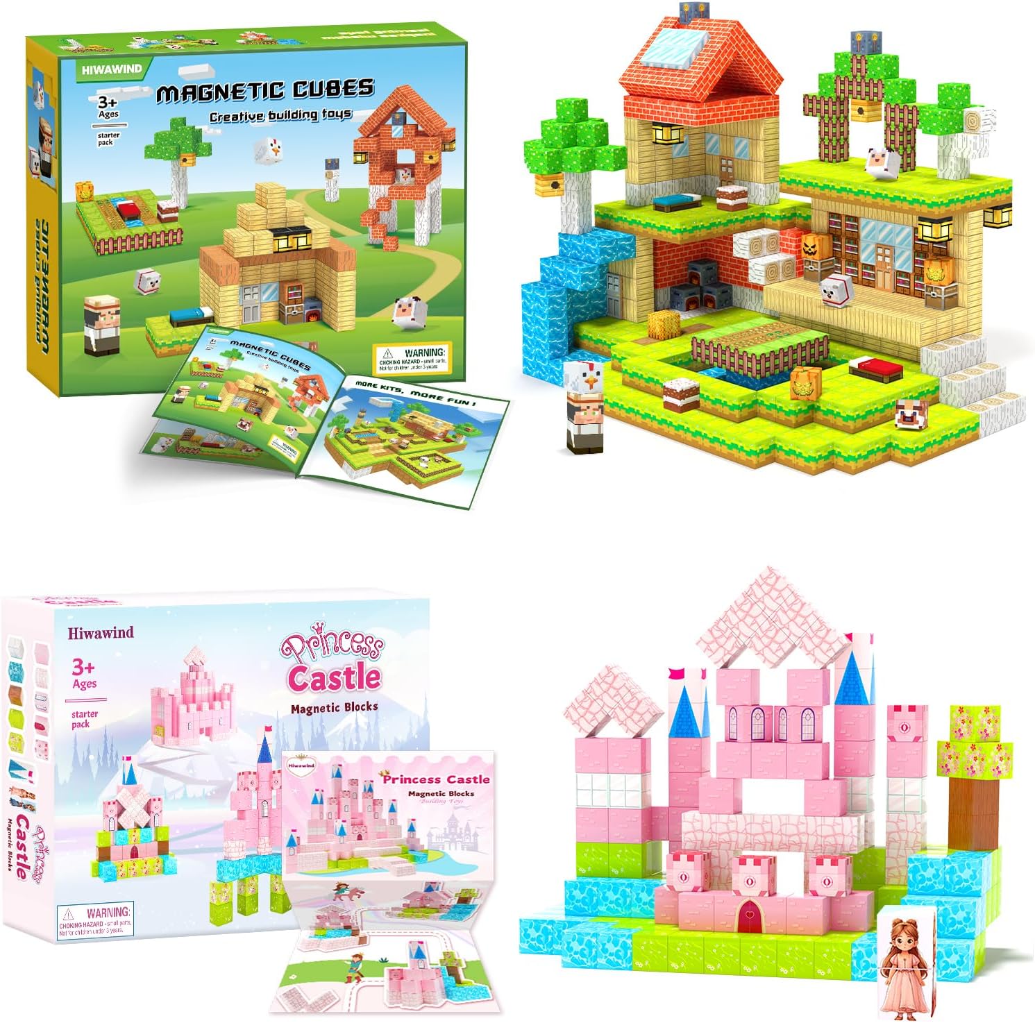 128 pcs Magnet Blocks Princess Castle Farm Games