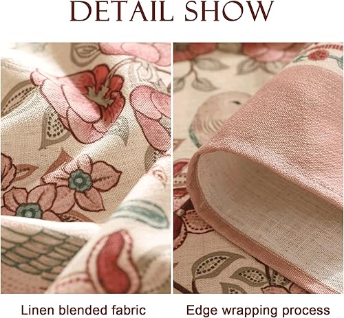 Miniatura 4 de patdrea - Mantel de lino floral, grueso, decorativo y francés para mesas rectangulares o cuadradas, para cocina y comedor, 63 x 102 pulgadas