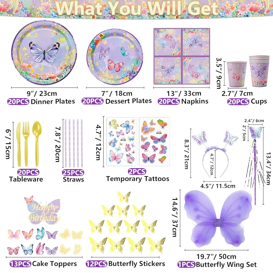 amazon-com-271-pcs-purple-butterfly-decorations-include-plates-cups-tablecloth-balloon-butterfly-birthday-banner-butterfly-stickers-butterfly-wing-set-for-butterfly-birthday-decorations-supplies-health-household for Free Printable Butterfly Birthday Banner Amazon.com: 271 Pcs Purple Butterfly Decorations - Include Plates, Cups, Tablecloth, Balloon, Butterfly Birthday Banner, Butterfly Stickers, Butterfly Wing Set for Butterfly Birthday Decorations Supplies : Health & Household for Free Printable Butterfly Birthday Banner