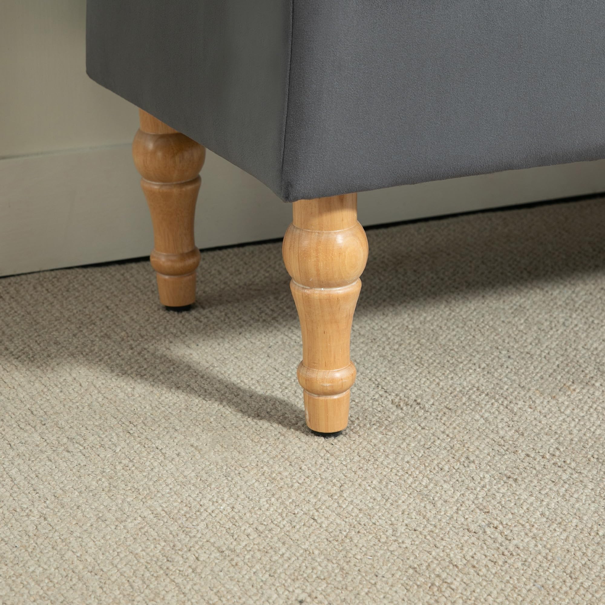 HOMCOM 2-en-1 Banco de Almacenaje de Terciopelo 38L 102x38x41cm Gris | Banquette terciopelo, Banco almacenaje, Estilo medieval, Tapa acolchada con bisagras, Patas madera, Mueble entrada