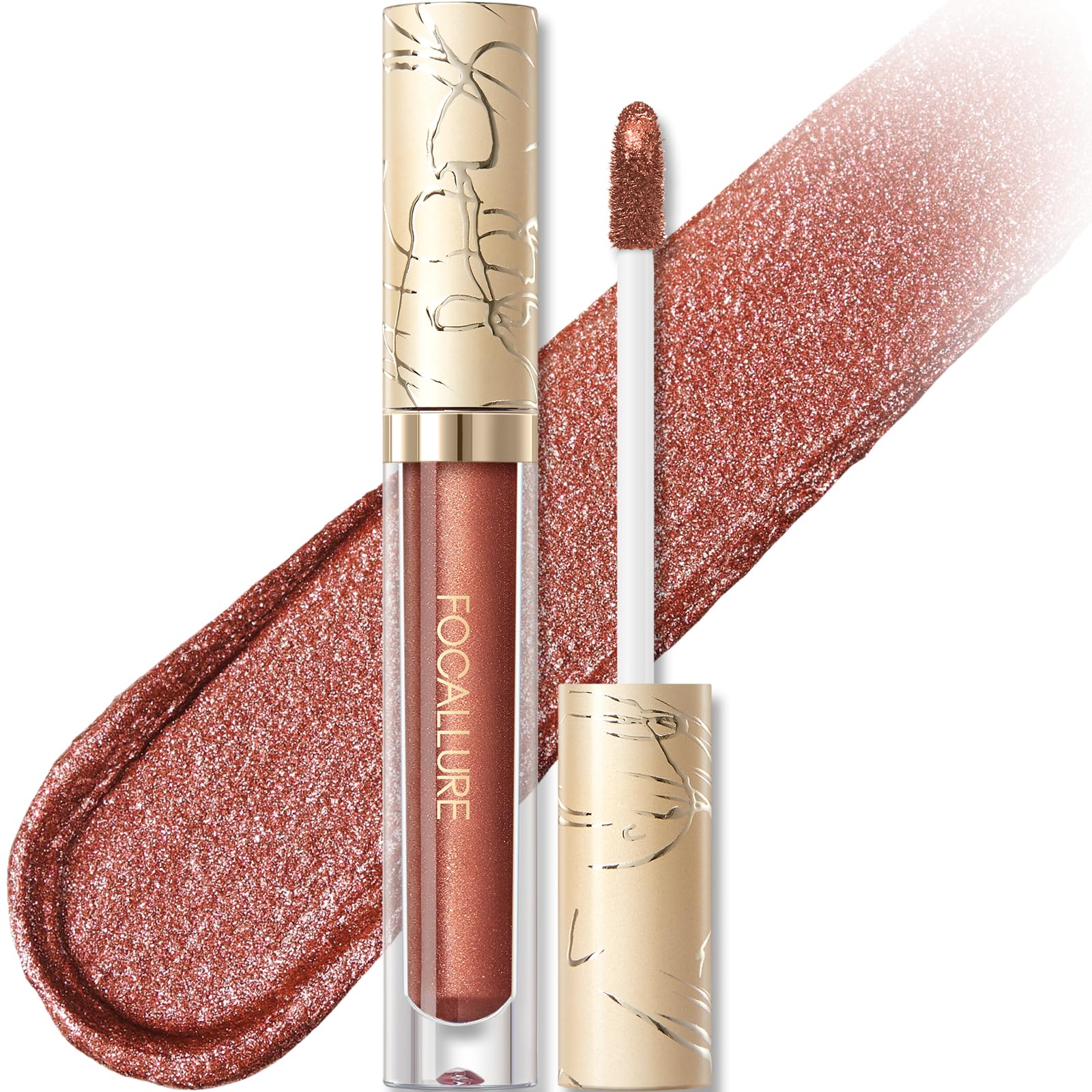 FOCALLURE Metallic Liquid Lipstick,Non Stick Cup Lip Gloss,High Impact Lip Color with Transfer-proof Wear,Long Lasting & Waterproof Lipstick Makeup for Women,After Heat