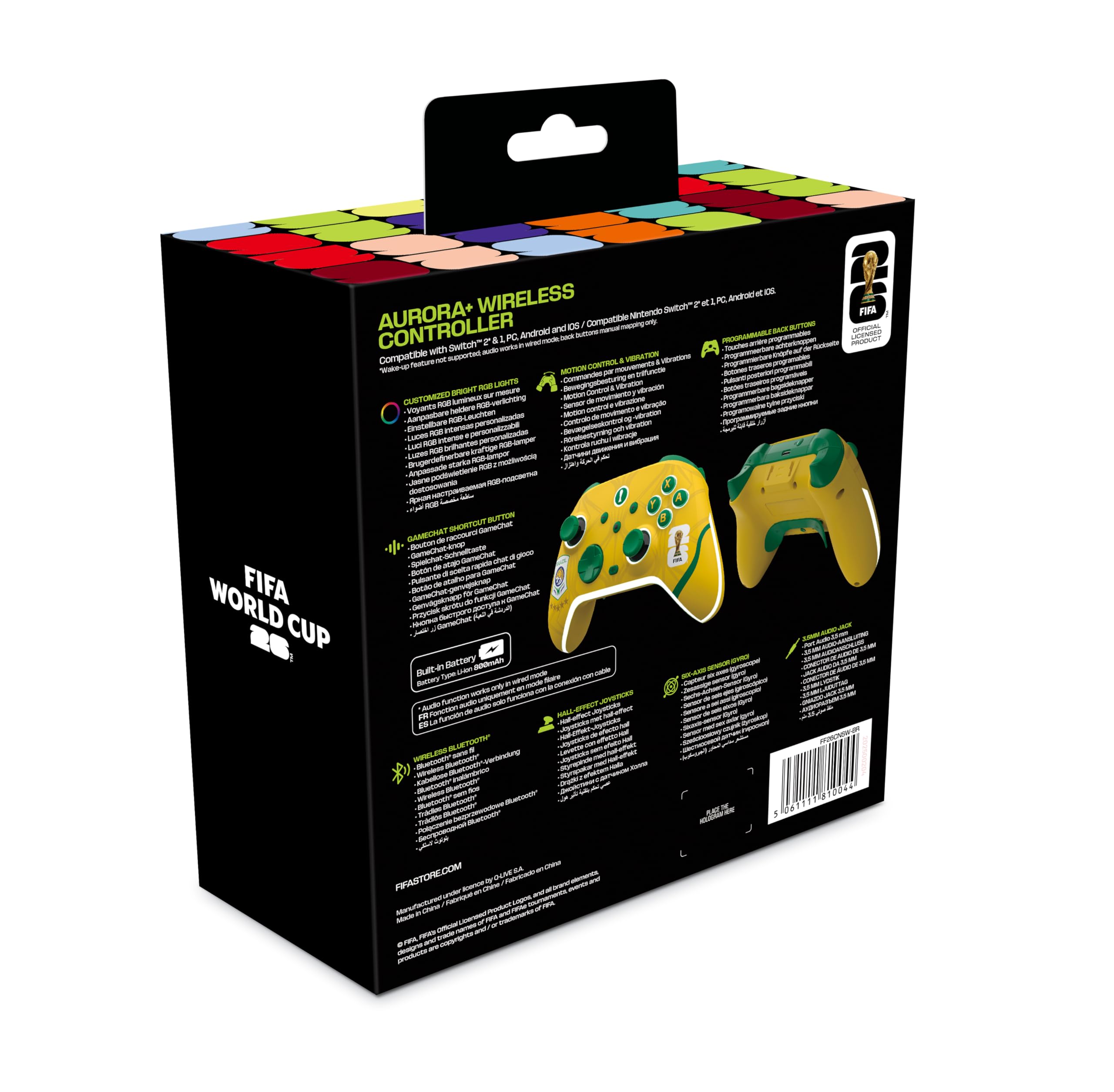 FIFA World Cup 2026 Controller Wireless Brasile per Switch, Switch 2, PC, Android e IOS – DragonShock