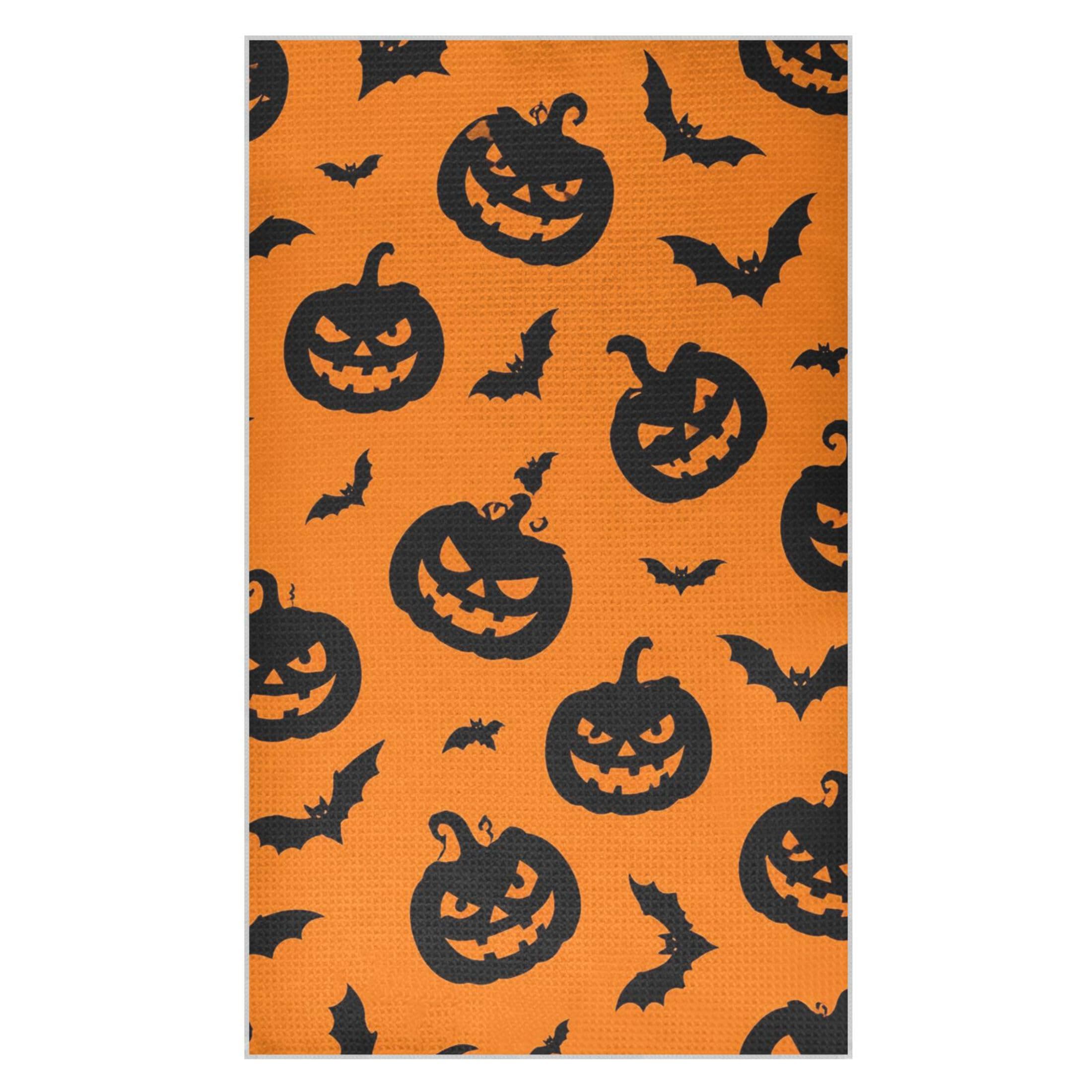 Kutsu Pumpkins Waffle Weave Kitchen Towels Absorbent Quick Drying Dish Towels for Kitchen, Decorative Tea Towel, 18x30 in