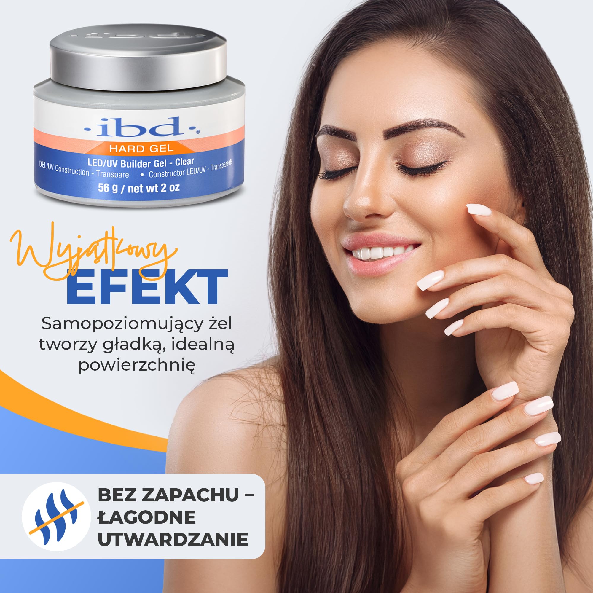 IBD Hard Gel - LED/UV Builder Gel Clear, 1 opakowanie (1 x 56 g) - MADE IN USA - budowanie paznokci w domu - bez wizyt i hałaśliwych salonów stylizacji paznokci