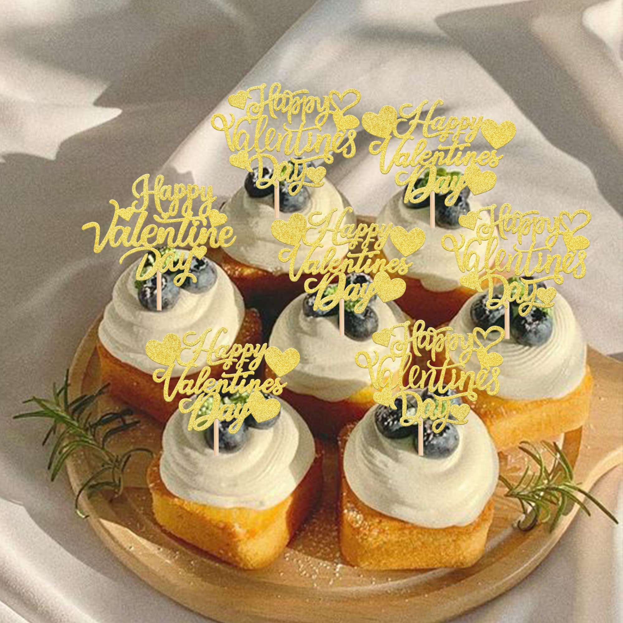 Lot De 24 Décorations De Cupcakes à Paillettes Pour La Saint-Valentin