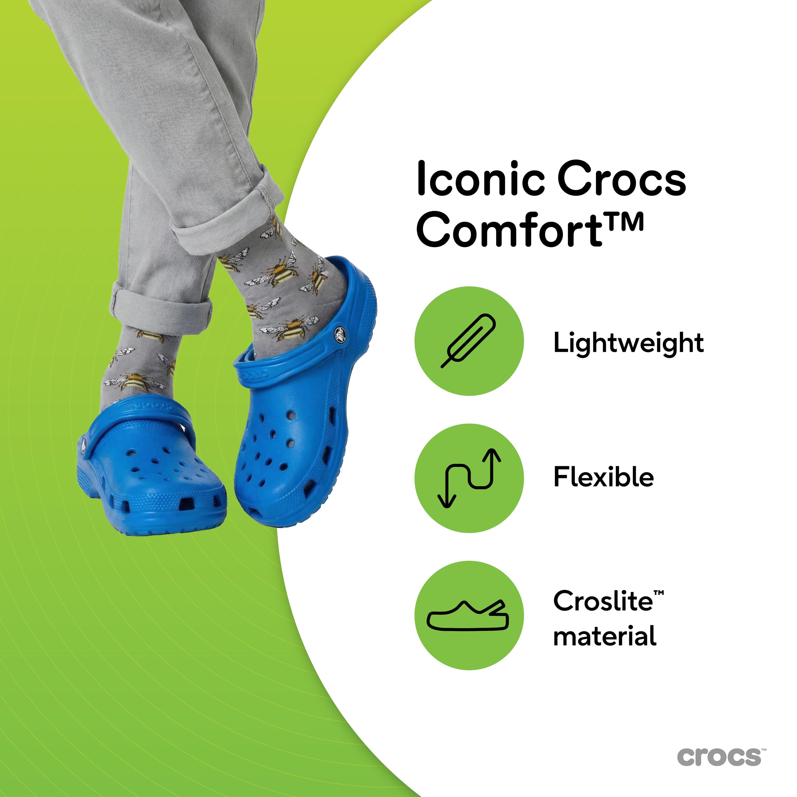 Crocs Unisexe Adulte Classic Clog Sabots, Blue Bolt, 52/53 EU