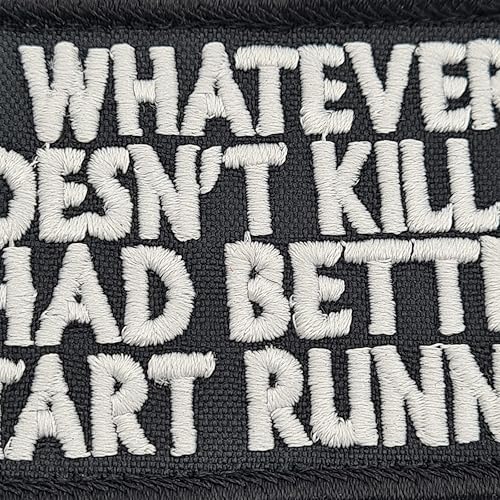 Miniatura 3 de Whatever Doesnt Kill Me Better Start Running Tactical Morale Army Parche de gancho bordado