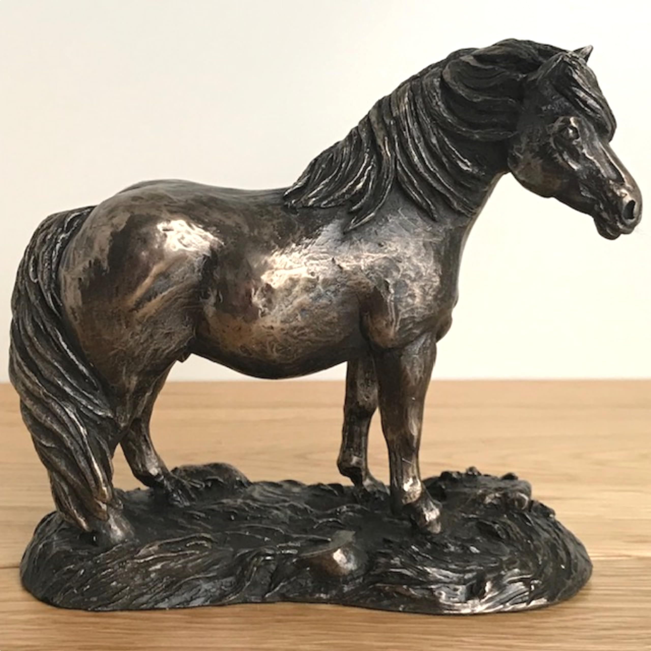 Shetland Pony Figurine - Harriet Glen Design - Solid Cold Cast Bronze - Horse Lover Home Decoration