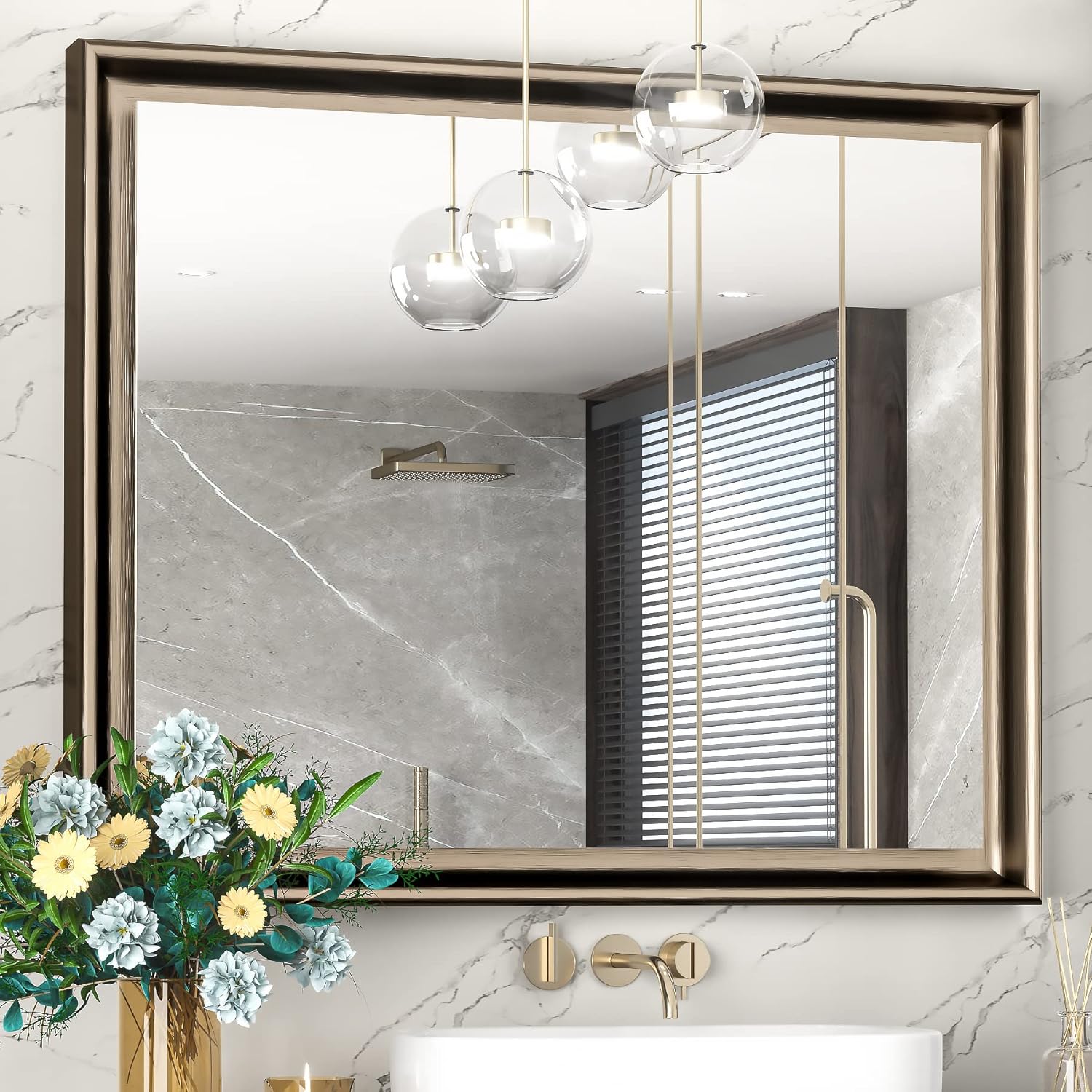 VOSUJA 30x36 Inch Wall Mirror,Bathroom Mirrors for Wall