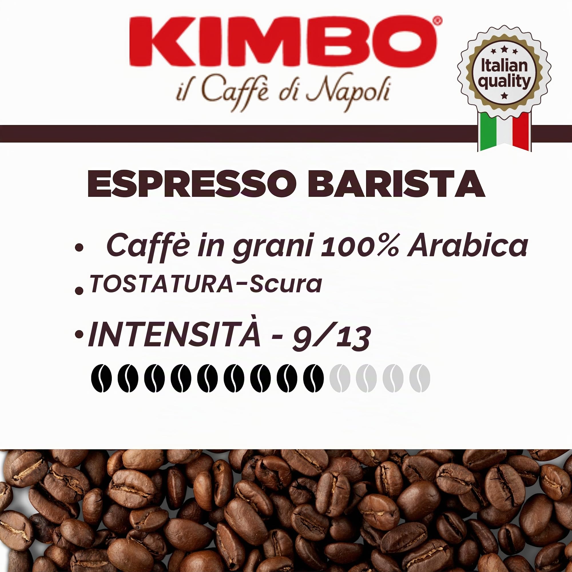 Kimbo Caffè in Grani - 1 Kg - Espresso Barista 100% Arabica (Confezione da 2)