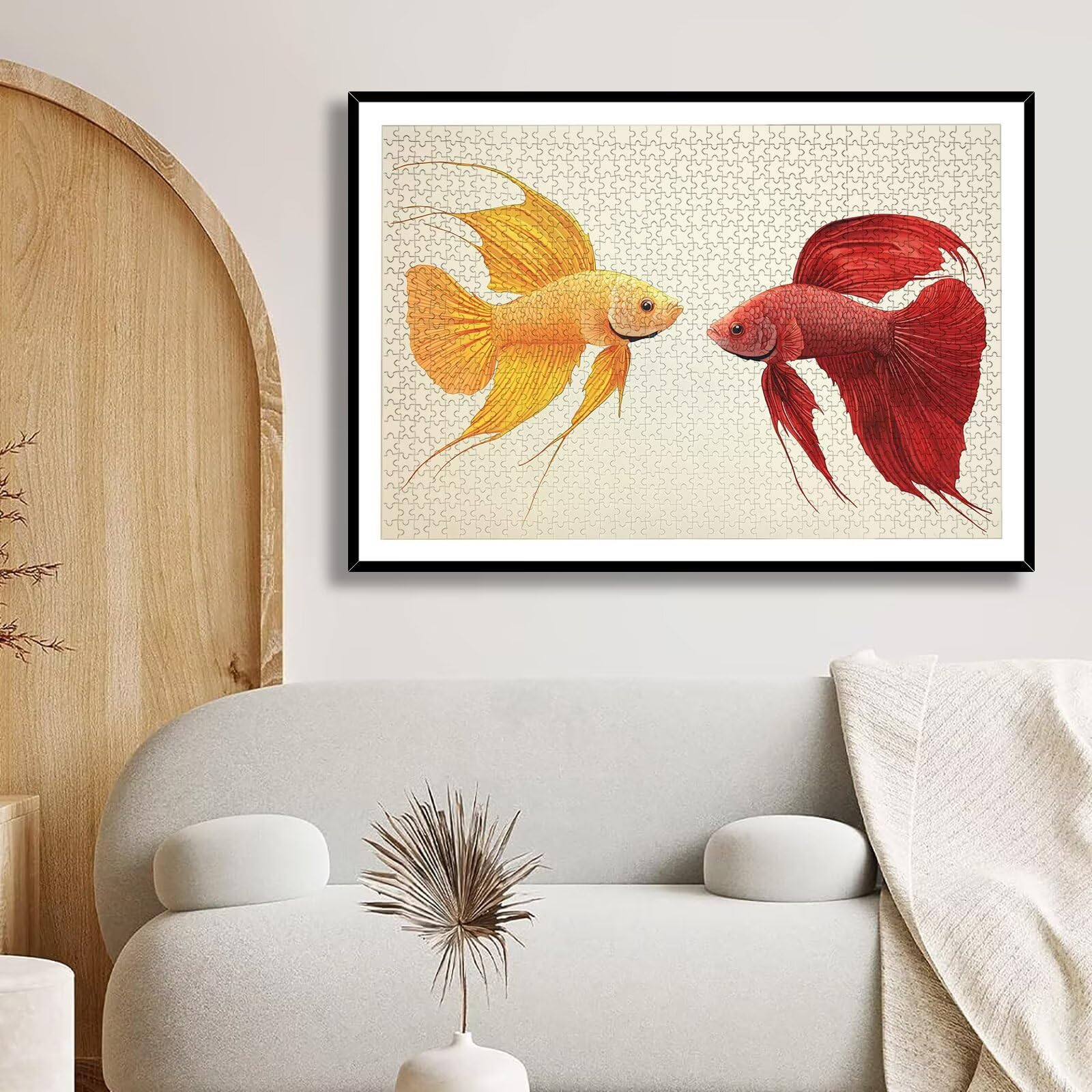 Puzzle 3000 sztuk karp koi, łamigłówka wędkarska 3000 sztuk sztuki dla dorosłych i dzieci, rozmiar: 122 x 81 cm, drewniane puzzle dla dorosłych z wykwintnym opakowaniem, pomysł na prezent dla kobiet