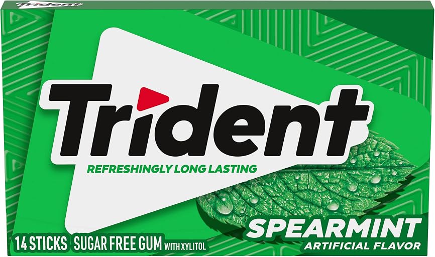 Trident Spearmint Sugar-Free Chewing Gum, 14 Pieces (Pack of 1)