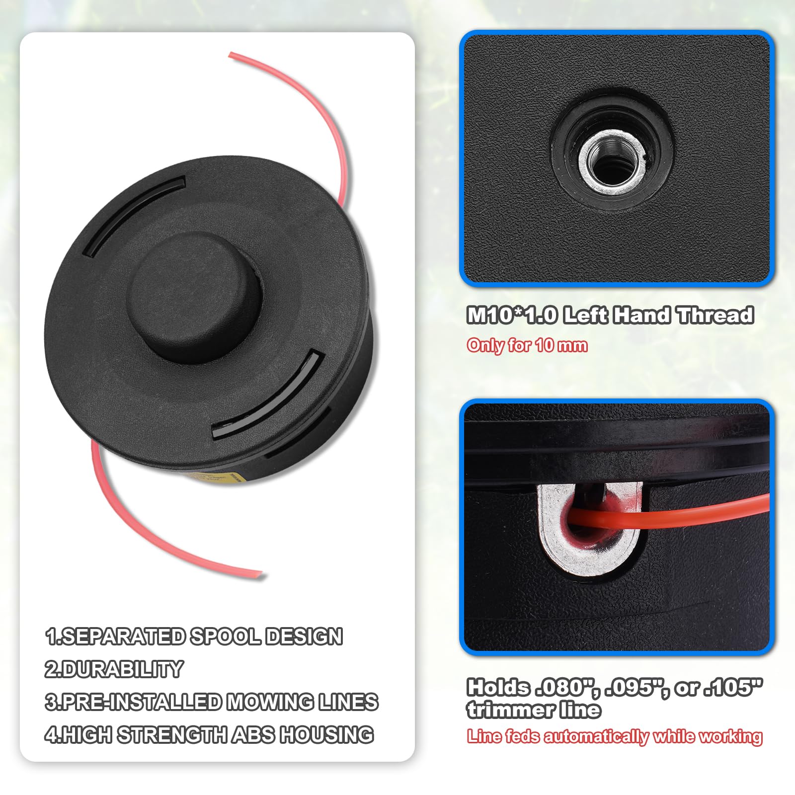 Paquete de 3 cabezales de recortadora 25-2 4002 710 2108 para desbrozadora de malas hierbas compatible con Stihl FS55 FS56 FS70 FS80 FS85 FS90 FS91R FS94R FS100RX FS110 FS111RX FS120 FS130 FS110 FS120