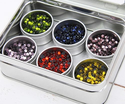 Threadart Hot Fix - Juego de diamantes de imitación de cristal, colores de Pascua, SS10, incluye 6 colores, 1440 (10 gross) piedras de cada color,