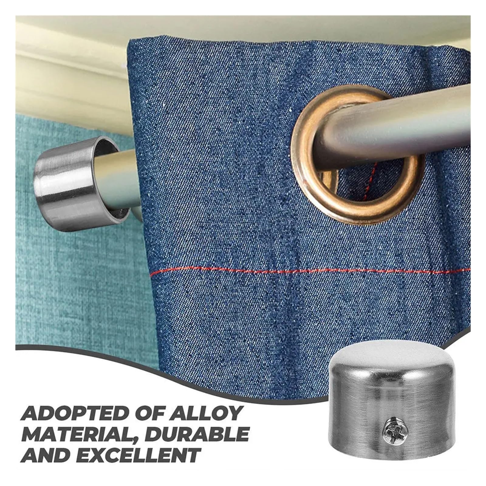 Lot de 4 embouts décoratifs pour tringle à rideaux en alliage, faciles à installer, accessoires de fenêtre pour tringles à rideaux