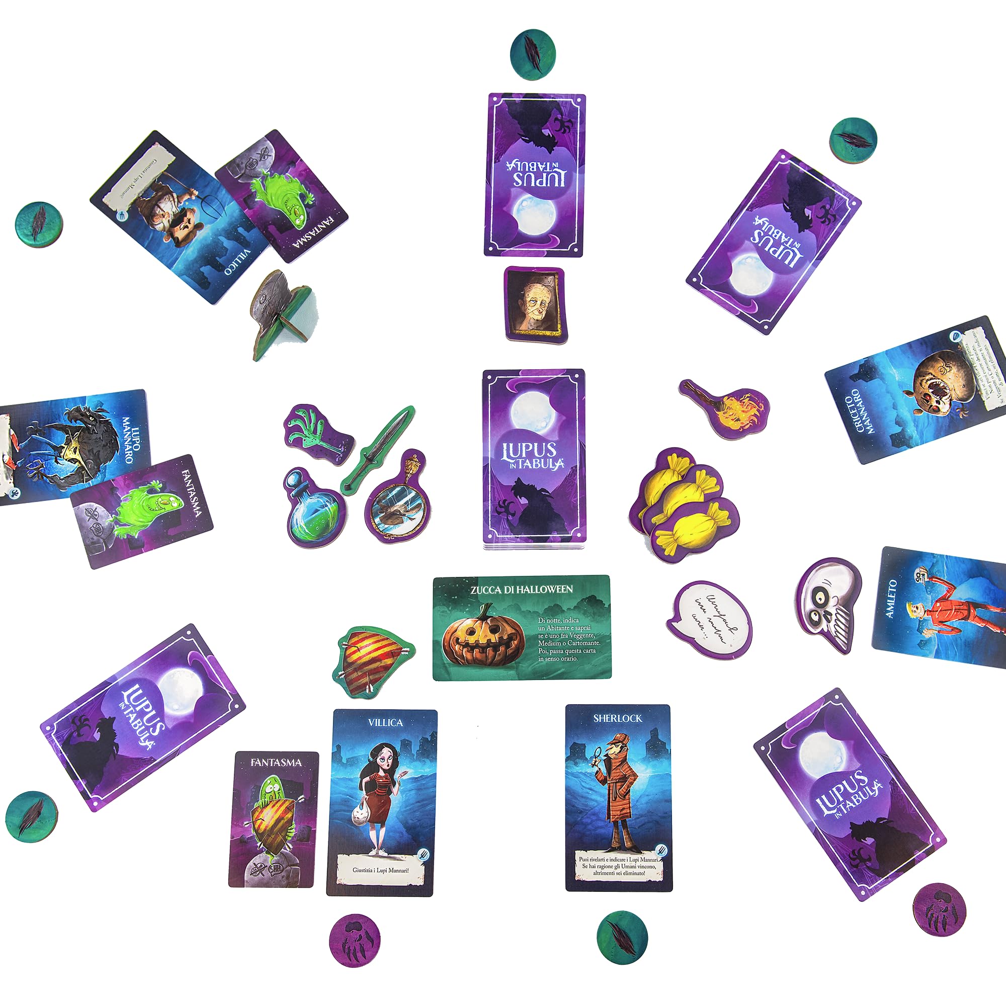 Lupus in Tabula - Edizione Luna Piena - 12 Nuovi Personaggi - Materiali Extra - Aiuti per il Master - 8+ Anni - 8-24 Giocatori - 30 Minuti