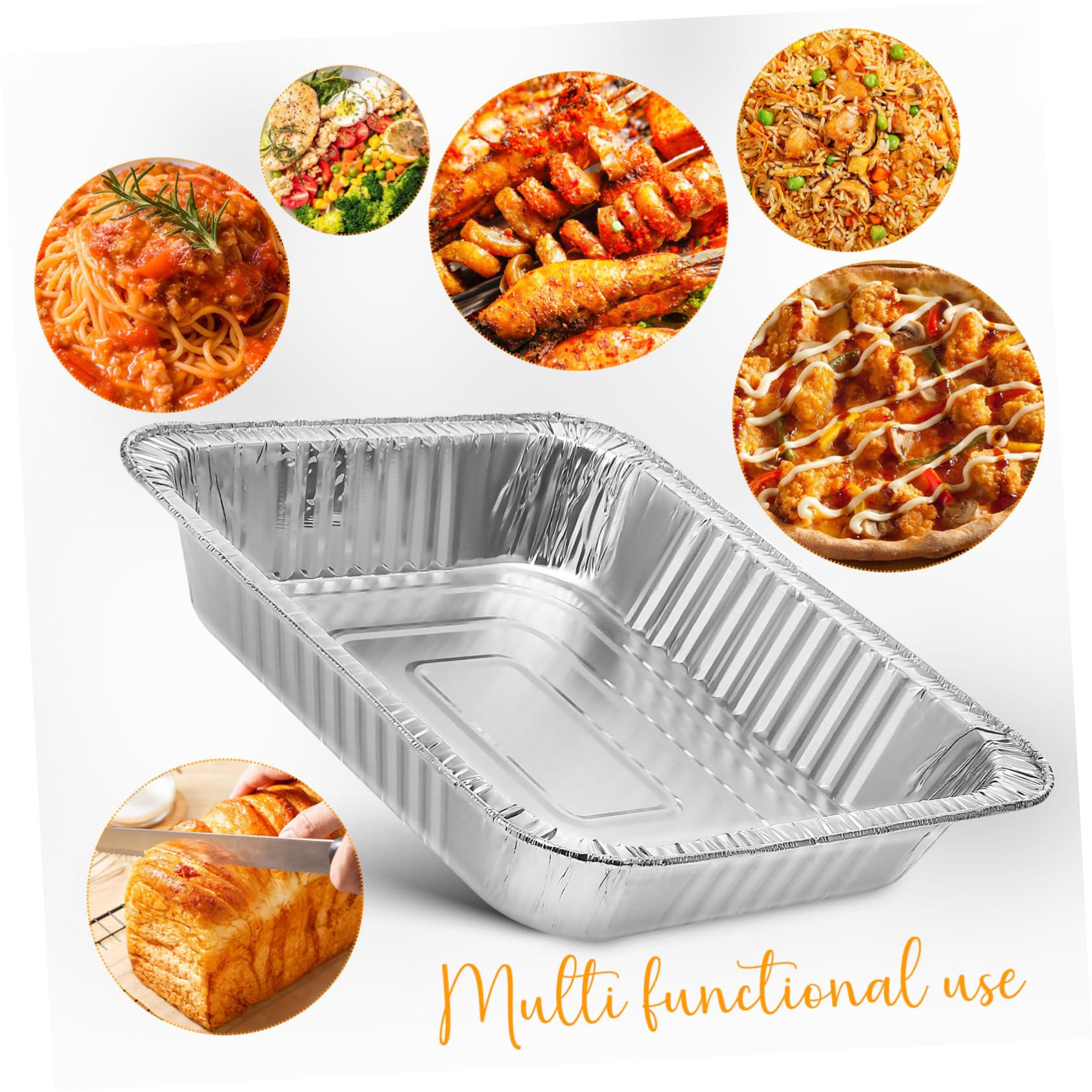 Bandejas Desechables de Aluminio Profundas 10 Unidades para Hornear y Asar Resistente a Altas Temperaturas Uso Doméstico y Catering