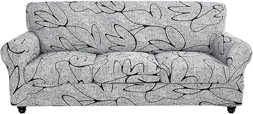 Miniatura 40 de SearchI Funda Elástica para Sofá con Estampado Fundas para Sofá, Patrón Floral Funda para Sillón de 2 Piezas con Funda de Cojín de Silla Separada,