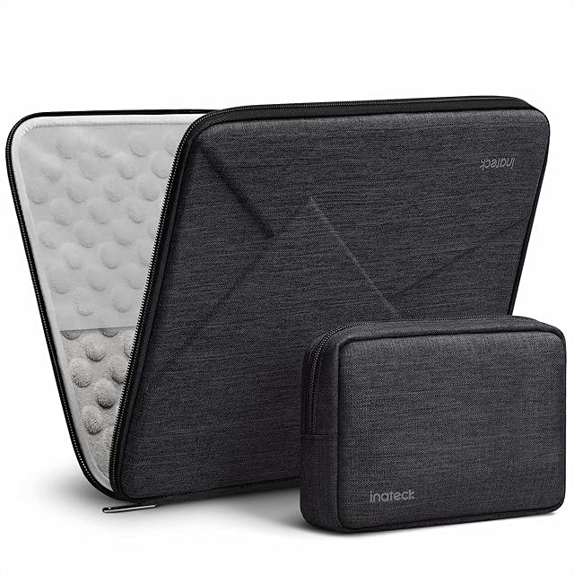 Inateck Super mocne etui na laptopa MacBook Pro 14" MacBook Pro M2 2023/M1 2021, MacBook Air 13 2012-2017, MacBook Pro 13 2012-2015, 14,4-13,5 Surface Laptop 4/3/Studio, czarno-szare