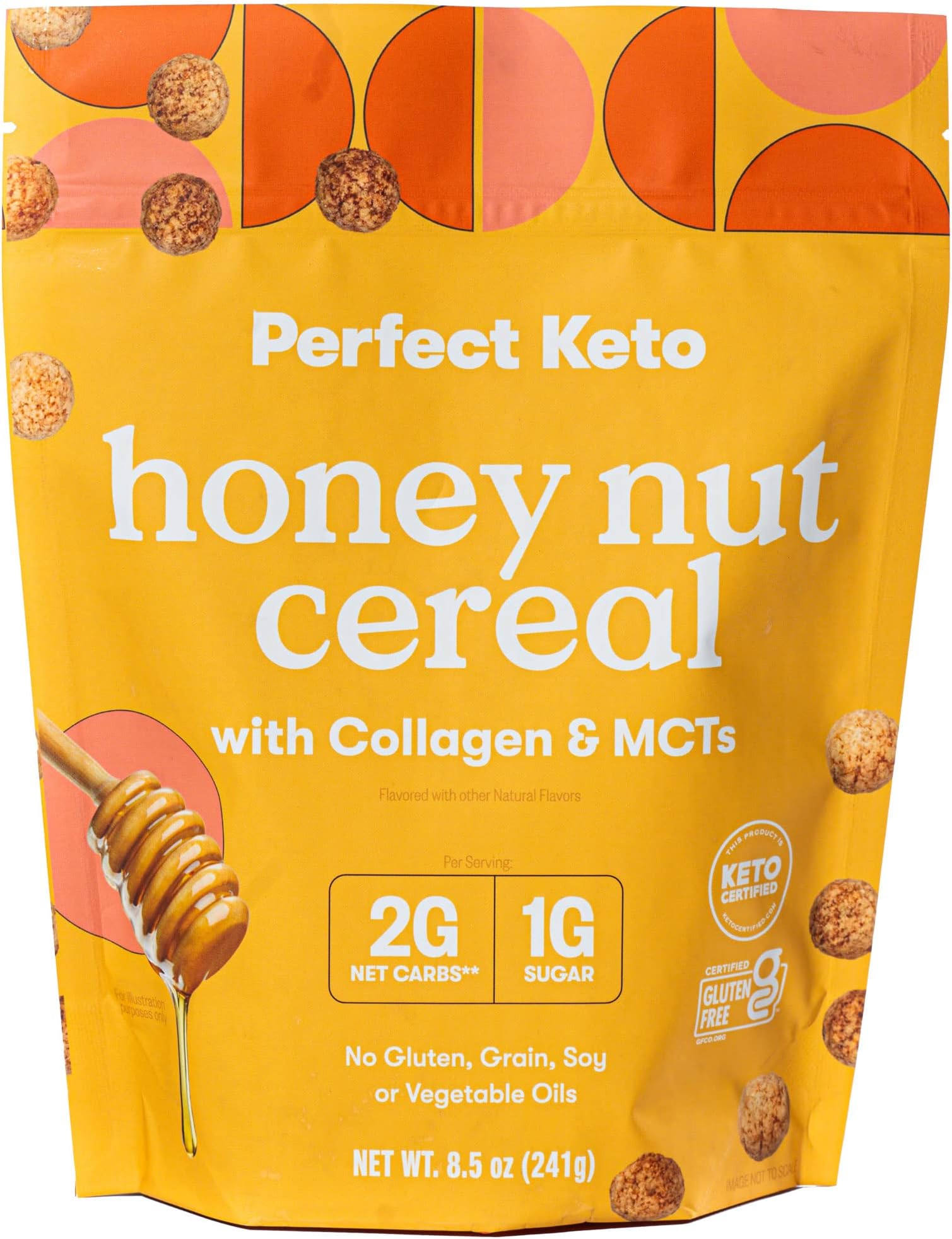 Keto Cereal | Low Net Carb, Zero Sugar, Grain Free, Keto Protein Cereal | Keto Snacks & Protein Snacks | Keto Friendly Foods | Great Keto Breakfast - (Honey Nut)