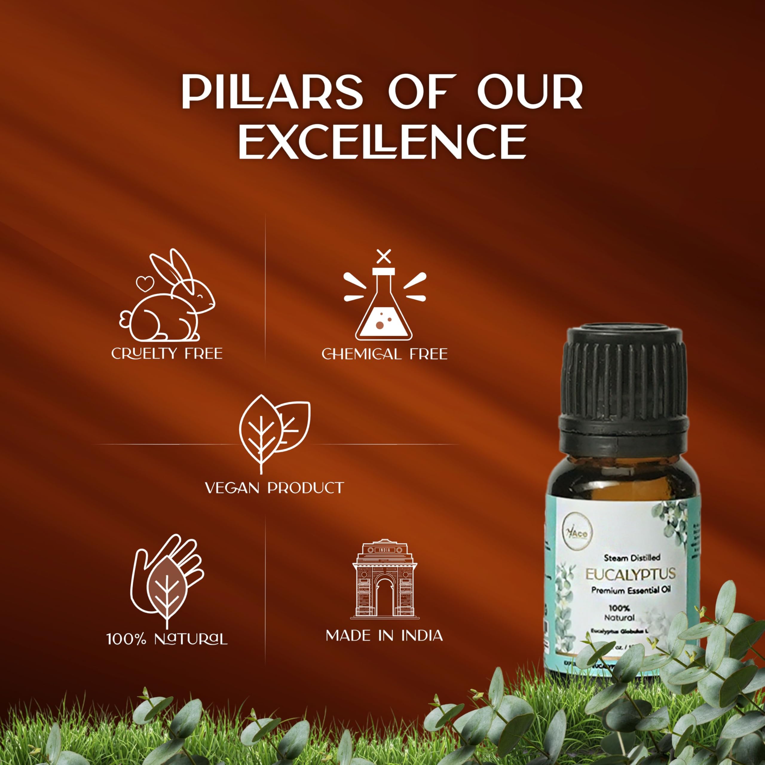 My Ace Eucalyptus Essential Oil – 100% Pure & Natural, Steam-Distilled, Undiluted Oil for Diffuser, Aromatherapy, Massage, Candle & Soap Making – Amber Glass Bottle – 10ml - Image 6 thumbnail