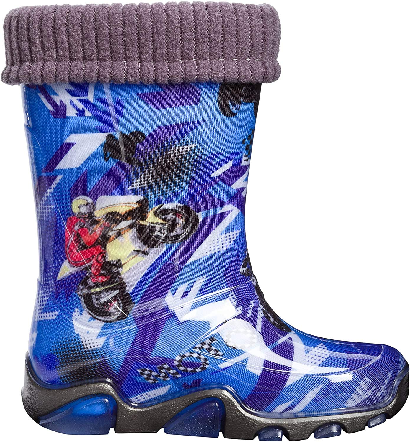 demar. Kids Boys Girls Toddlers Wellies Rain Boots Warm Fleece-Lined Light Unisex Children Wellington Boots 2-9yrs