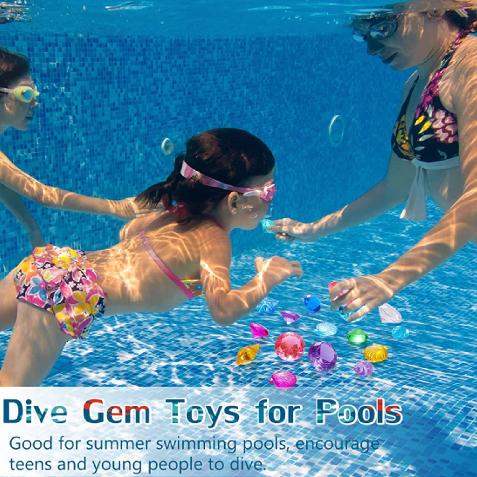Juguetes de Buceo Juguetes de Agua Juguetes de Piscina Coloridas natación de Verano Juguetes de Buceo con Cajas de Cofre del Tesoro Juego de Juguetes para la Piscina 26 Piezas de Piscina Juguetes