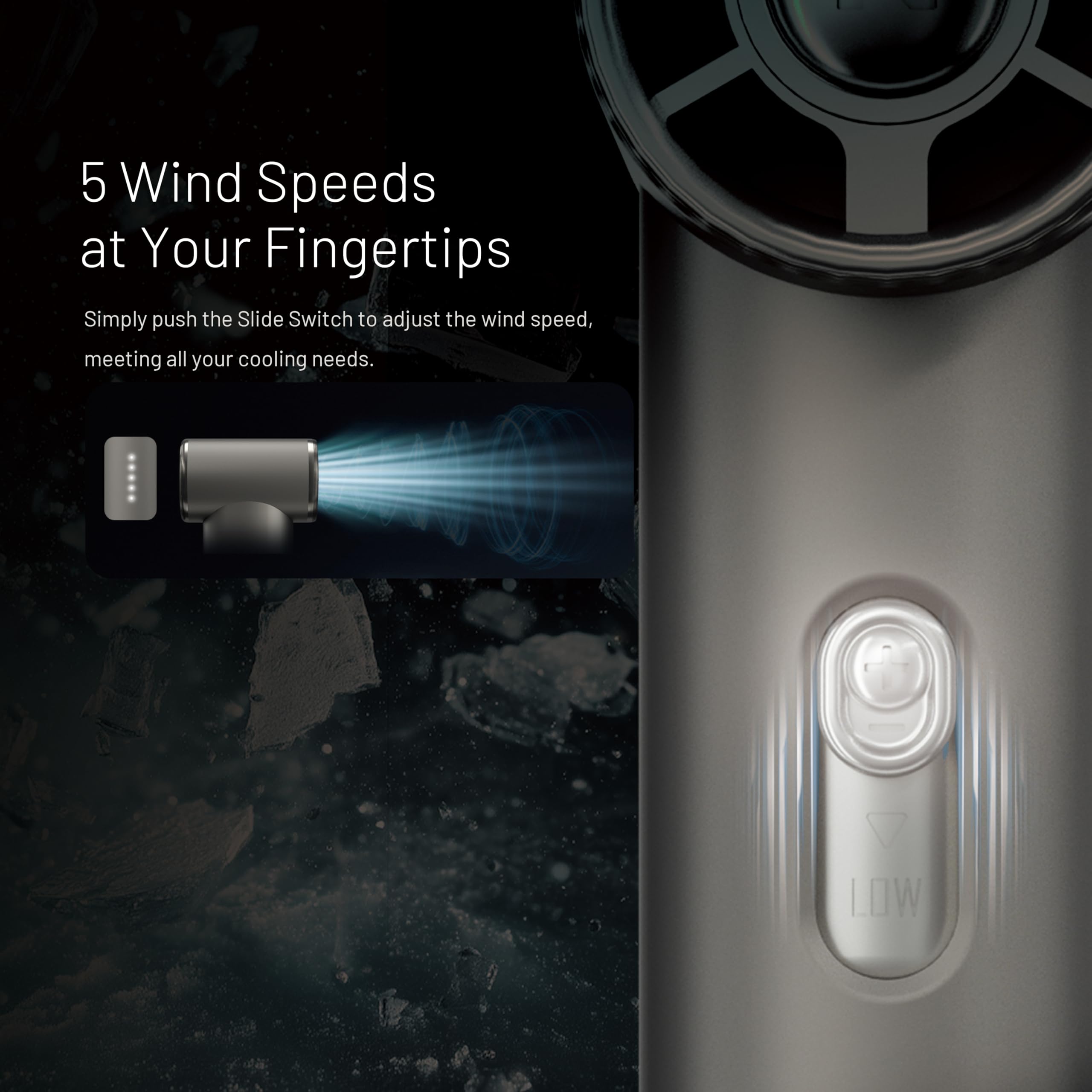Nitecore NEF01 - Mini etiqueta de ventilador de mano de alta velocidad (gris)