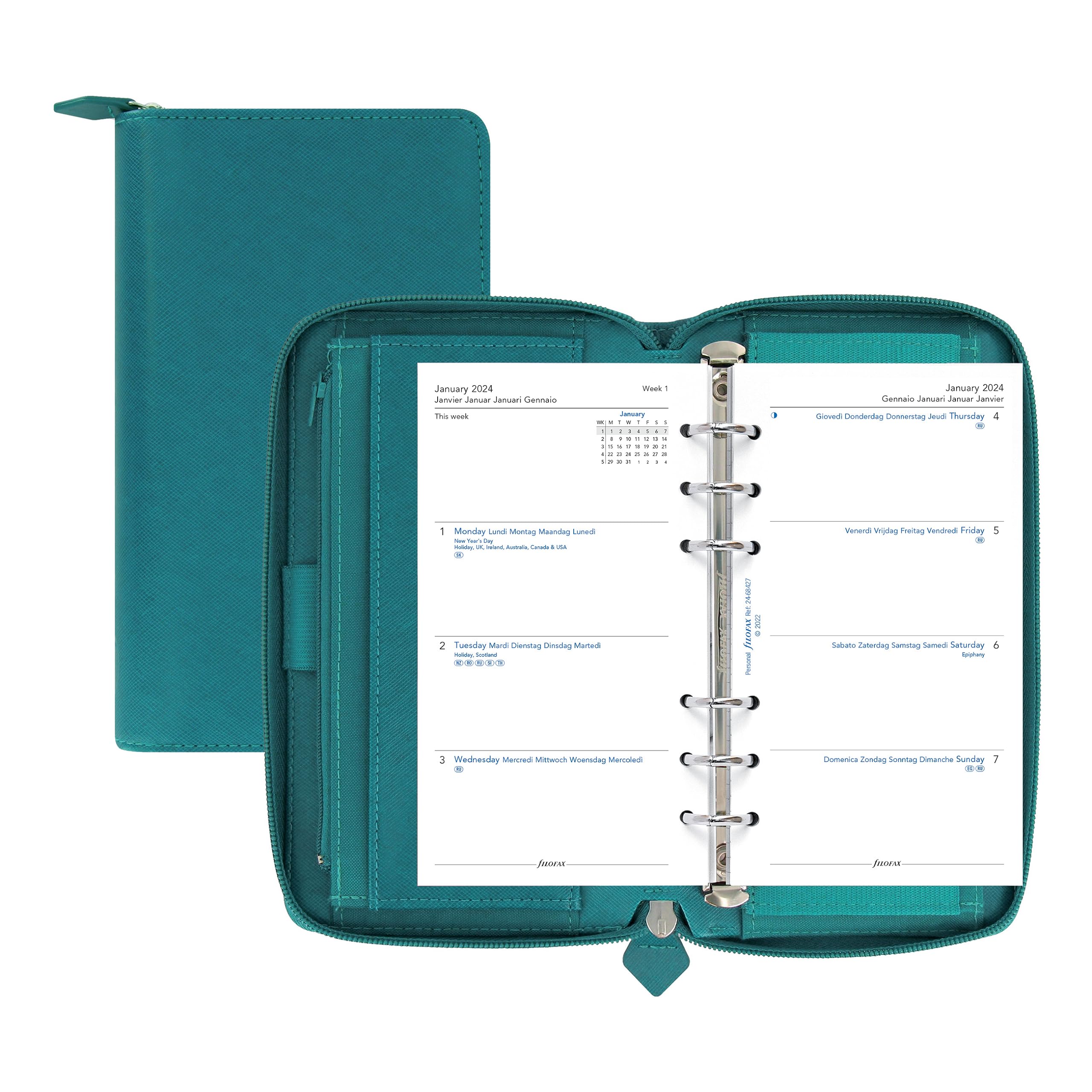 Filofax Saffiano Zip Organizer Personal Compact Schwarz (28775) Ab 52 - View #3