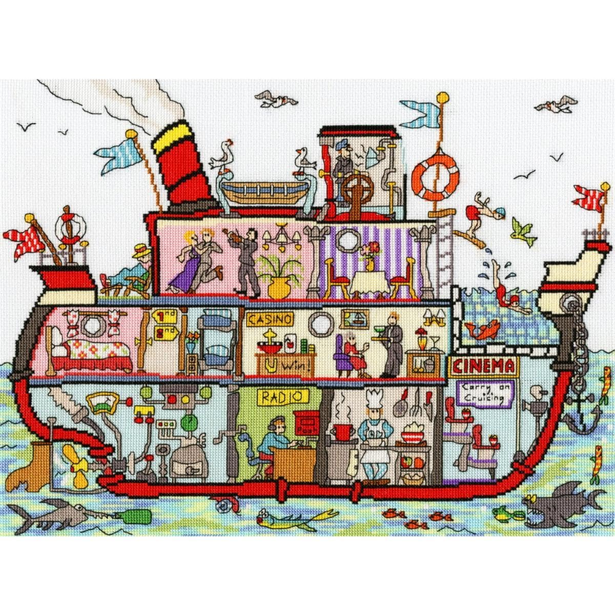 Bothy Threads Cross Stitch Kit - Cut Thru' Cruise Ship