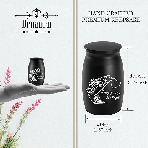 Miniatura 4 de Urnas pequeñas de cremación con texto grabado personalizado, hermosa urna de recuerdo hecha a mano para funeral, urnas decorativas pacíficas para