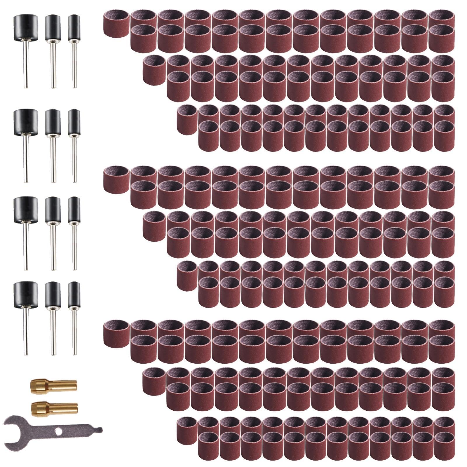 239pcs Rotary Tool Sanding Drums,Sanding Bits Sander Sandpaper for Drill Accessories 320grit,400grit,600grit