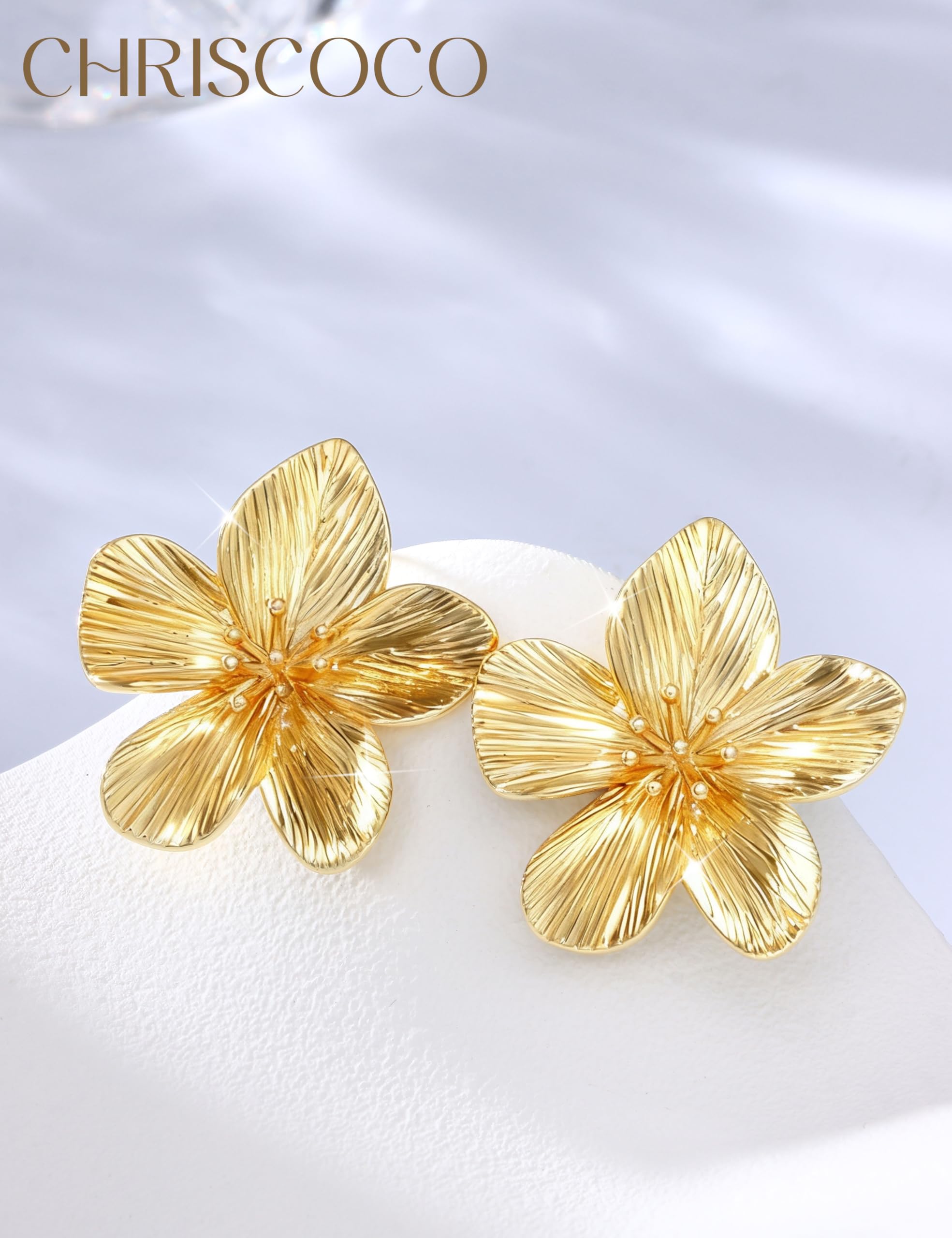 Pendientes de Plata de Ley 925 con Forma de Flor para Mujer