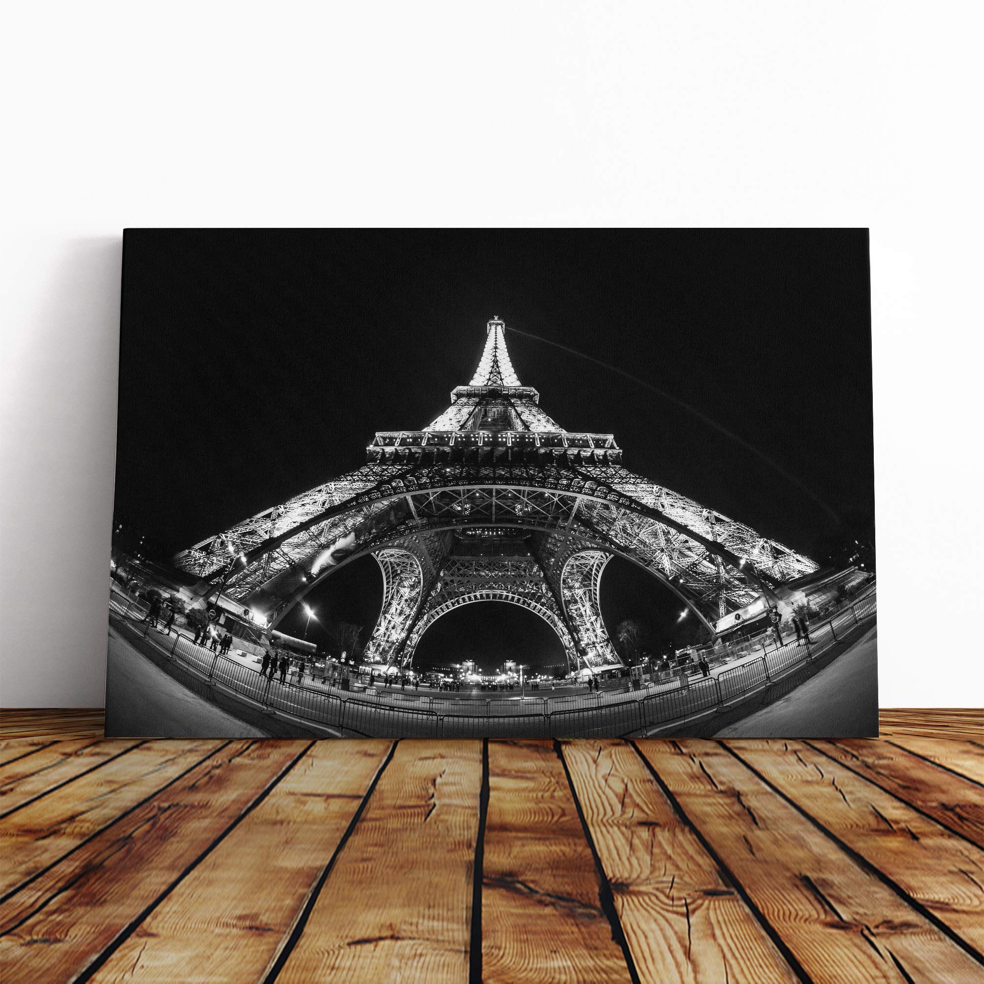 Eiffel Tower Paris France Canvas Print | Gallery Wrapped 30mm Frame Wall Art | 20x14 inches | Ready to Hang | Modern Cityscape Picture | Living Room Bedroom Lounge Office