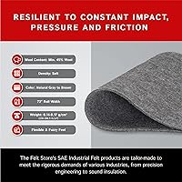 Vista 3 de The Felt Store Fieltro industrial F-26 - 72 pulgadas de ancho x 1 pie de largo x 1/8 pulgadas de grosor - Fieltro prensado SAE para la industria