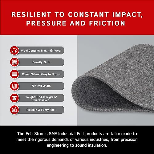 Miniatura 3 de Fieltro industrial F-26 de The Foot - 72" de ancho x 3 pies de largo x 12" de grosor