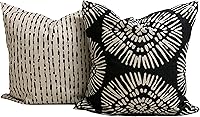 Vista 2 de Black Tan Pillow Covers, Black Throw Pillow Cover, Black Tan Throw Pillow Covers, Black Decorative Pillow Covers, 16x16, 20x20, 18x18, ALL SIZES