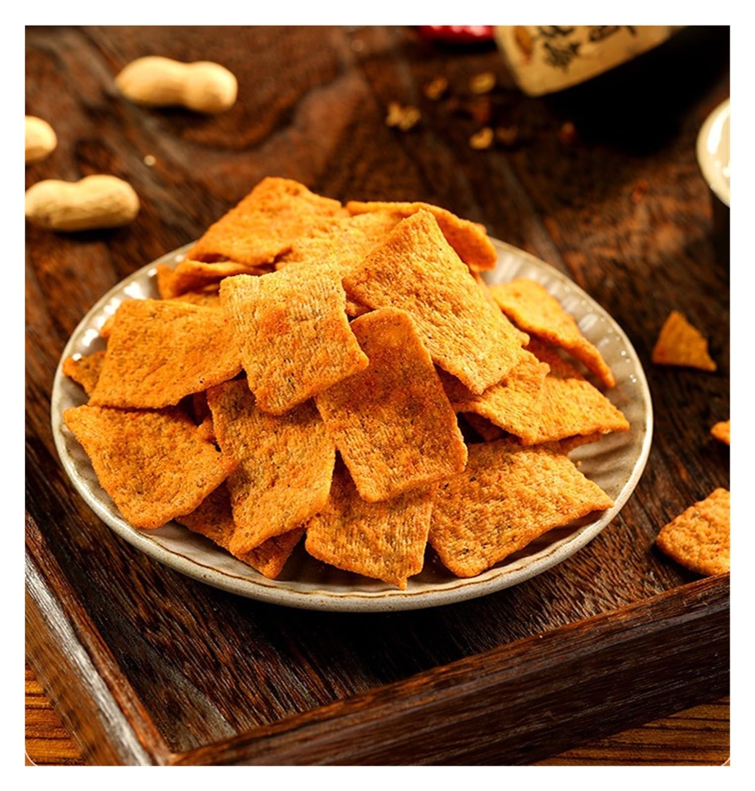 Galletas De Arroz Con Pimienta De Sichuan, 108 G, Crujientes, Deliciosas Y Aromáticas; Un Refrigerio Crujiente Y Desmenuzable Que Satisface Tus Antojos(4bag)
