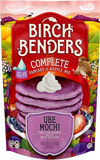 Birch Benders Ube Mochi Pancake & Waffle Mix, 14 oz Bag