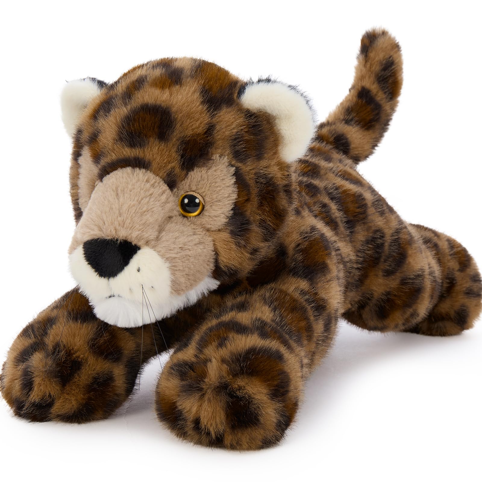 Peluche léopard brun XXL 40 cm aux finitions soignées pour bébé