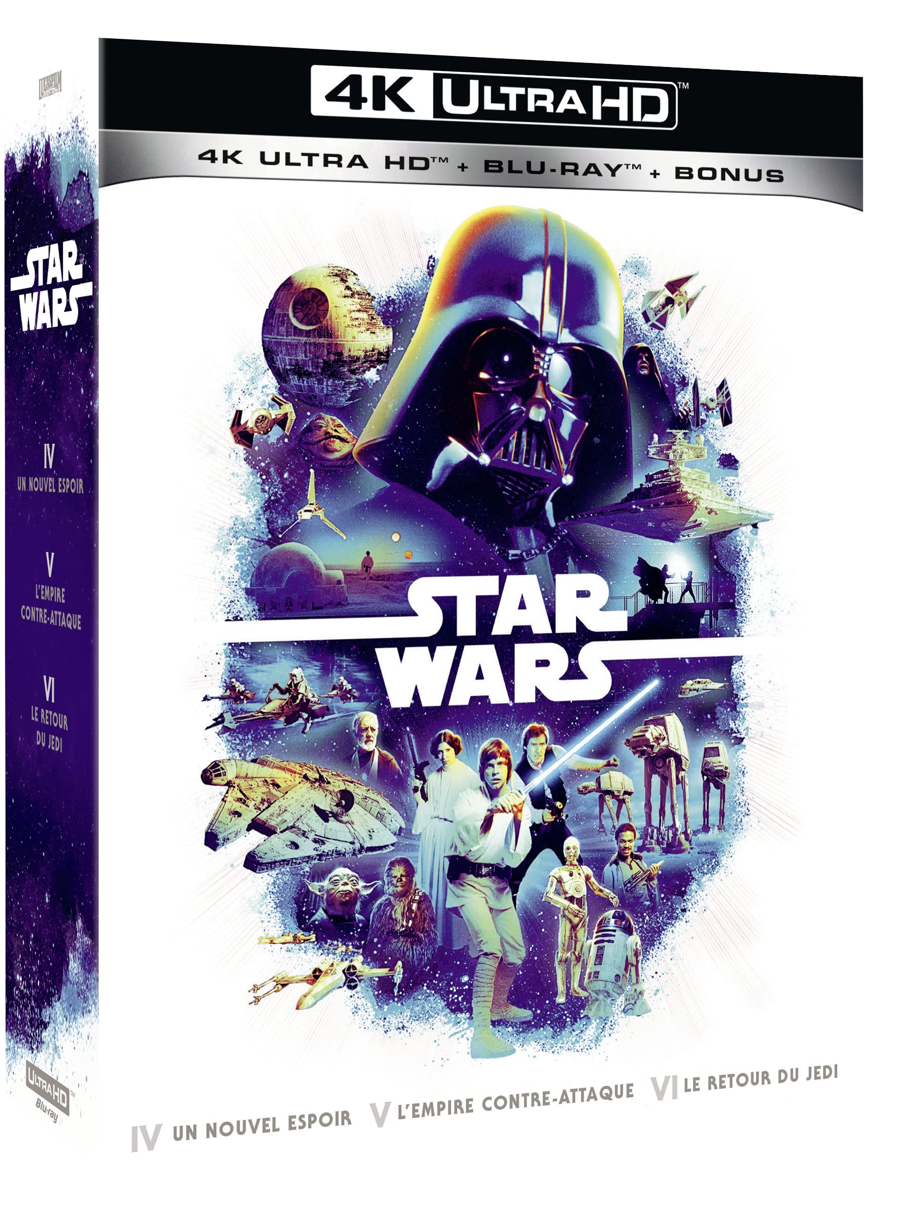 COFFRET STAR WARS - LA TRILOGIE ORIGINALE - 3 UHD 4K + 6 BD