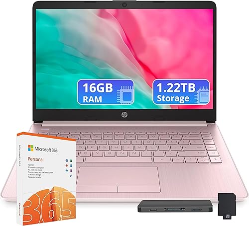 Vista 6 de HP Stream portátil de 14 pulgadas, Intel Celeron N4000, 4 GB de RAM, eMMC de 32 GB, Windows 10 Home en modo S, con Office 365 Personal durante 1 año