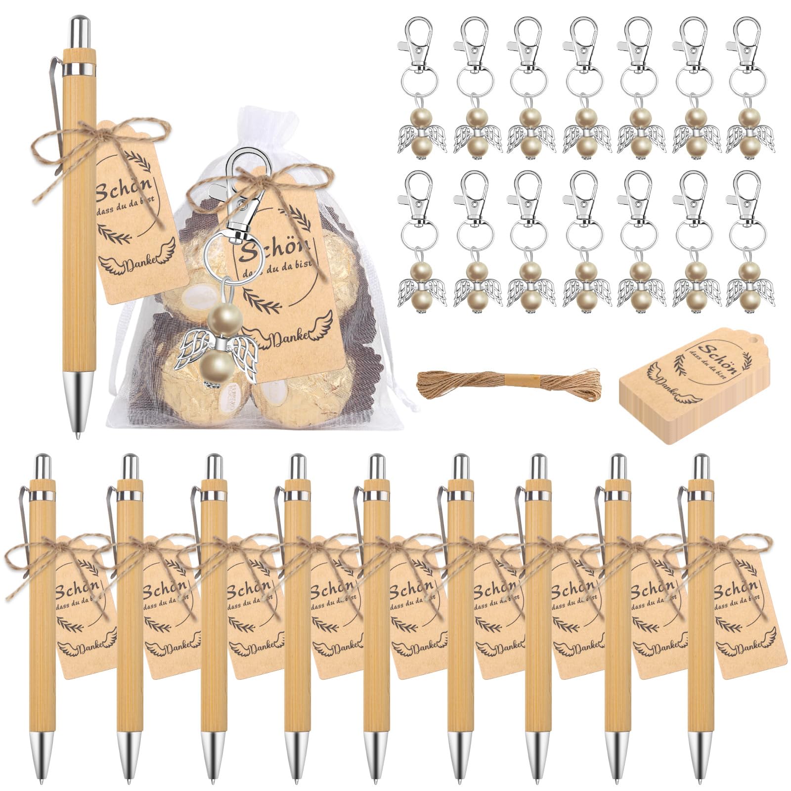 Boligrafo Incluye Bolsa de Almacenamiento 8 Piezas Boli Personalizado Llavero de ángel Regalo Ideal para Regalos de Boda Cumpleaños Recuerdos de Fiesta y Bautizos