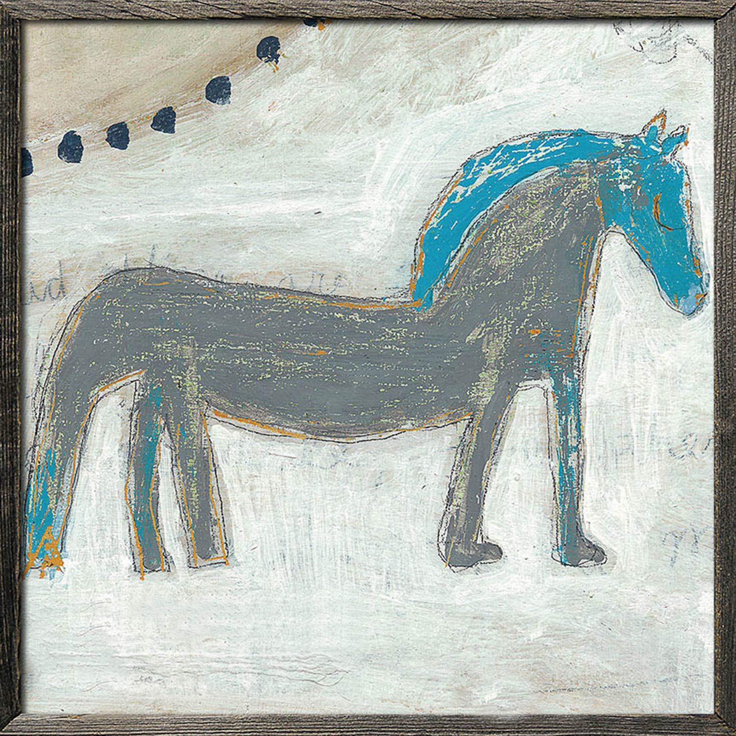 Amazon.co.jp: SPICE OF LIFE 絵画 アートパネル 「Horse with Blue 