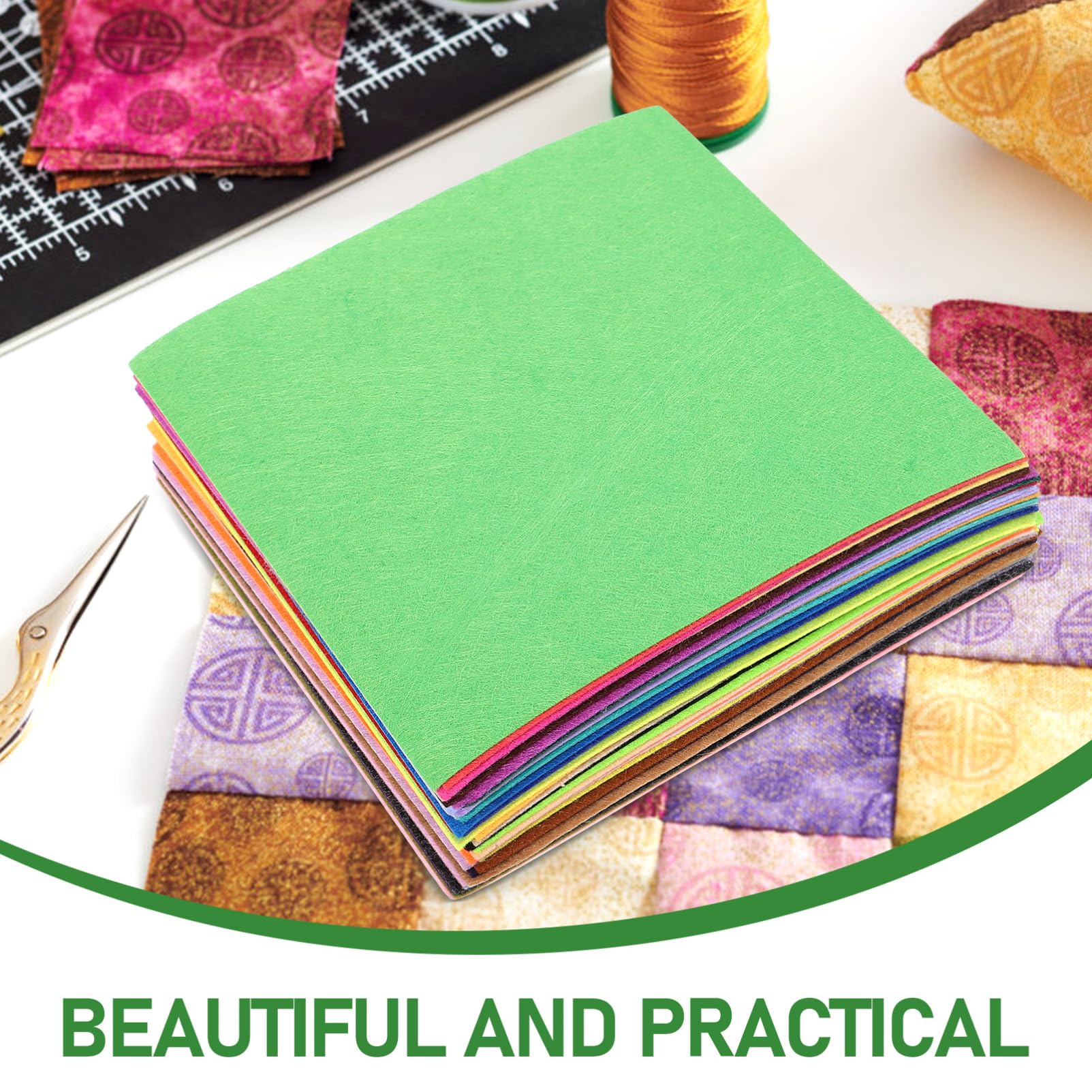 Operitacx 200blätter DIY Filzstoff Bunte Bastelplatten Für Nähprojekte Kreatives Handwerk Patchwork Und Floristik Für Kindergarten Und Bastelunterricht