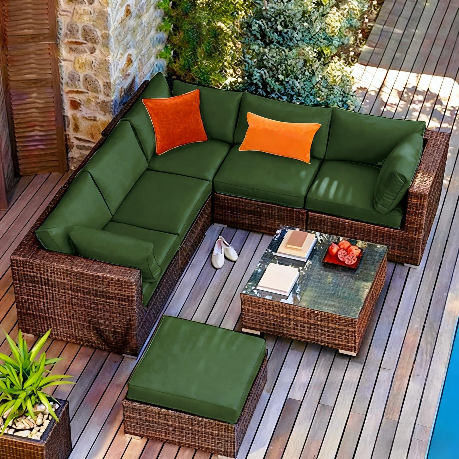 Stuhlkissen Bezug Abnehmbar Outdoor Überzug Gartenpolster Individuelle Kissenbezüge Sitzkissenbezug Für Indoor Mit Reißverschluss Rutschfester 20cm Hoch 91% Wasserdicht(130x60 cm)