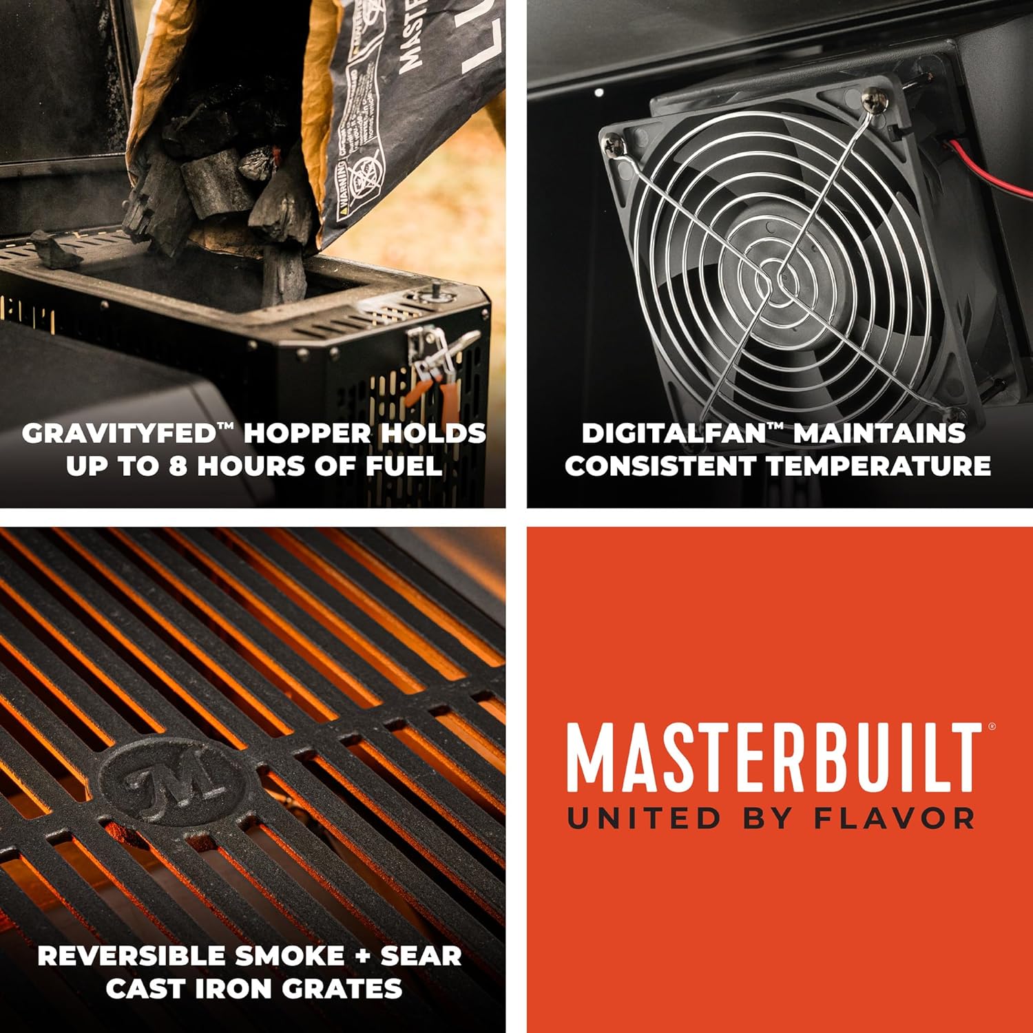 Masterbuilt® Gravity Series® 1050 Smoker Grill - Digital Charcoal Combo Grill with Free App, 1,050 Cooking Square Inches in Black, Model MB20041220